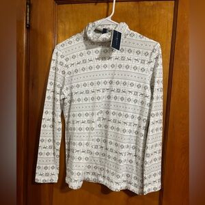 Gray white with reindeer T-shirt l long sleeve